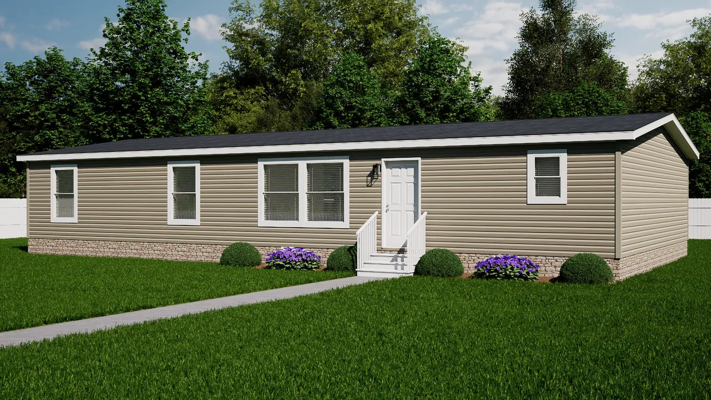 The 6032-5700 THE PULSE Exterior. This Manufactured Mobile Home features 3 bedrooms and 2 baths.