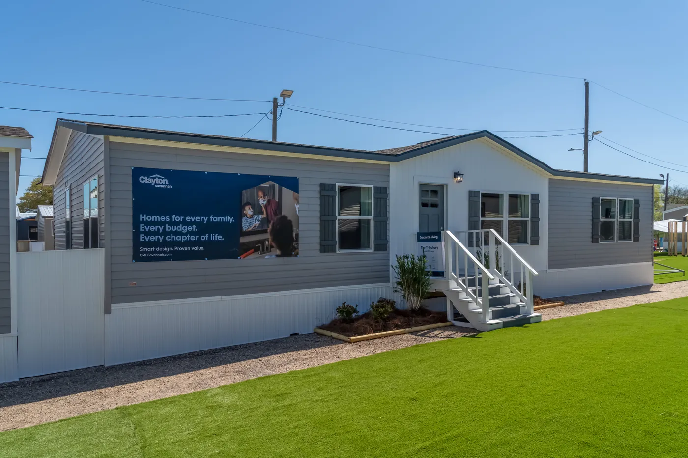 The THE TRIBUTARY Exterior. This Manufactured Mobile Home features 3 bedrooms and 2 baths.