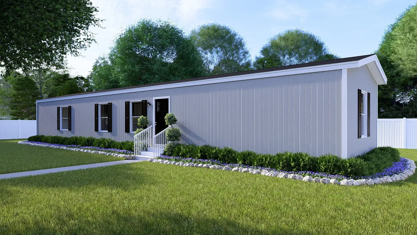 The DYNAMIC Exterior in Flint. This Manufactured Mobile Home features 3 bedrooms and 2 baths.
