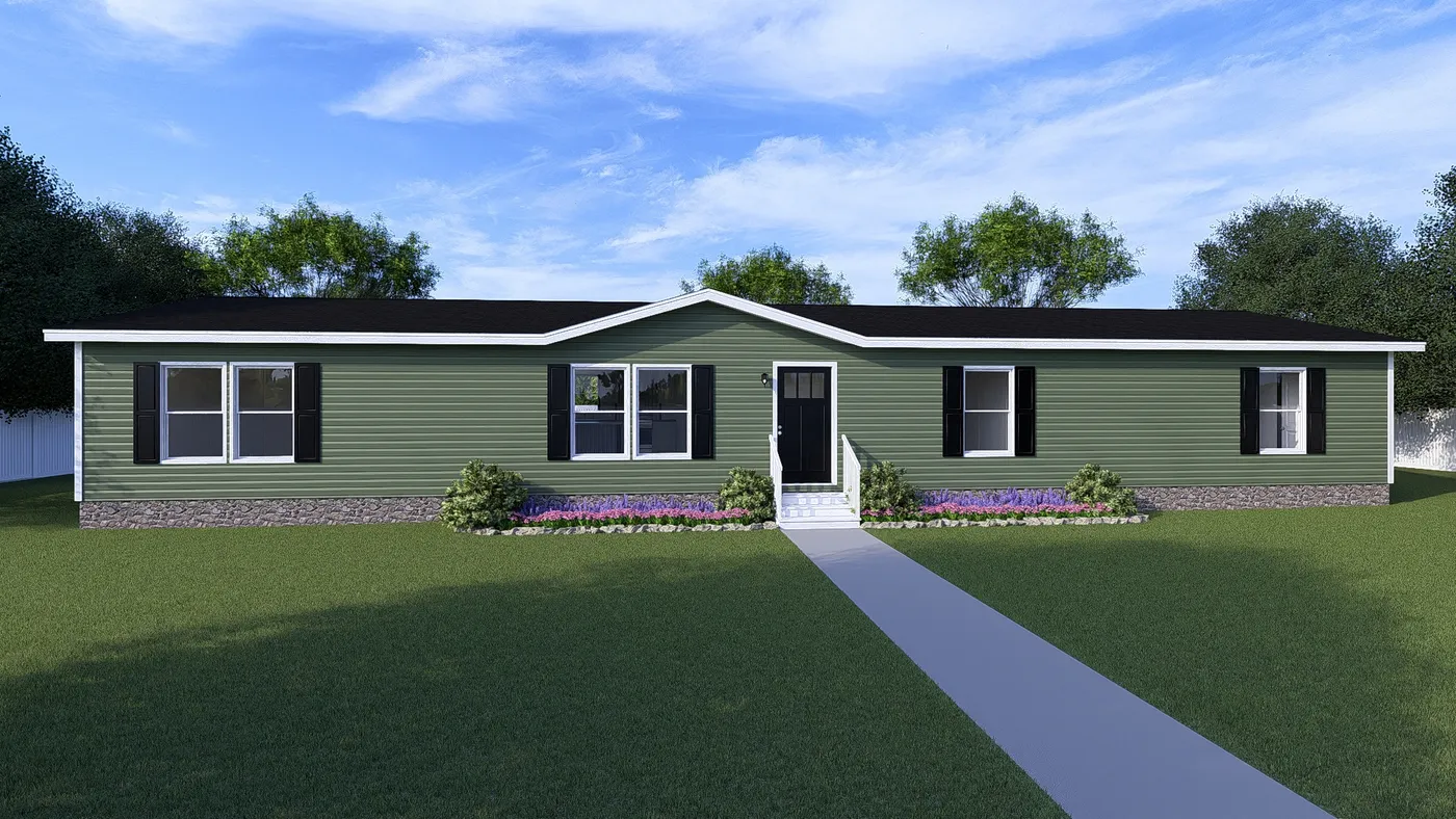 The AMBITION Exterior. This Manufactured Mobile Home features 4 bedrooms and 2 baths.