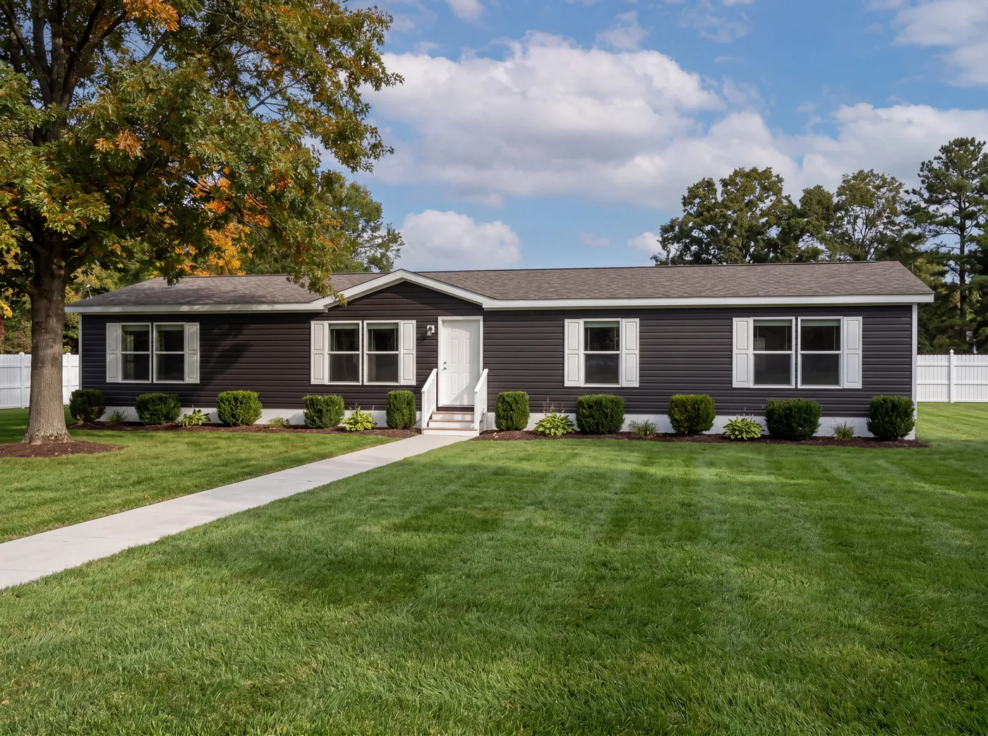 The THE MOUNTAINEER 68 Exterior. This Manufactured Mobile Home features 4 bedrooms and 2 baths.