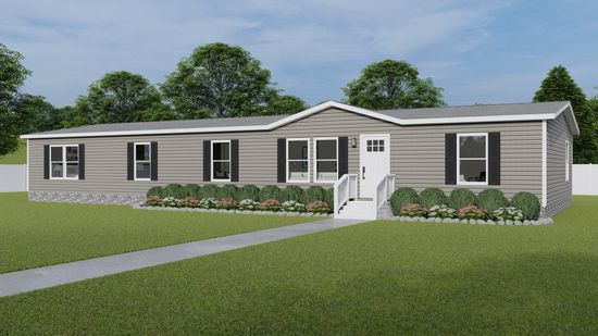 The EVEREST Exterior. This Manufactured Mobile Home features 4 bedrooms and 2 baths.