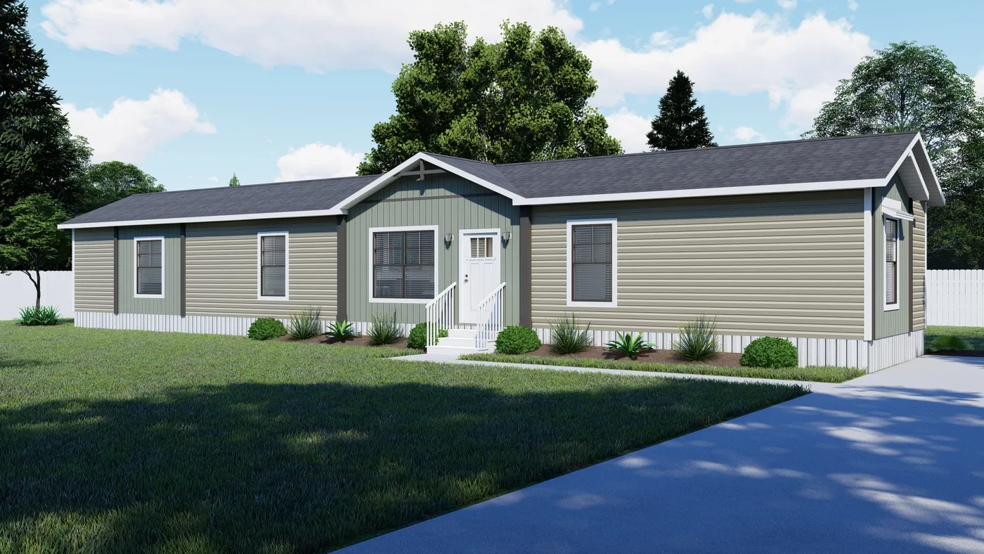 The LIBBY Exterior. This Manufactured Mobile Home features 3 bedrooms and 2 baths.