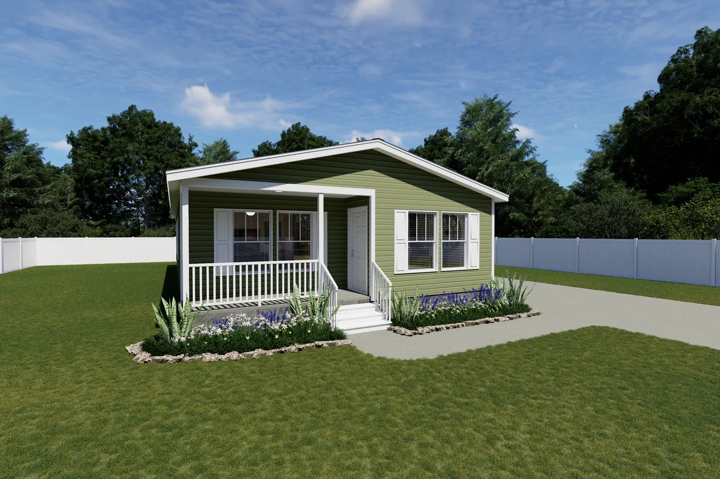 The 5628-MS068 CARMEL Exterior. This Manufactured Mobile Home features 3 bedrooms and 2 baths.