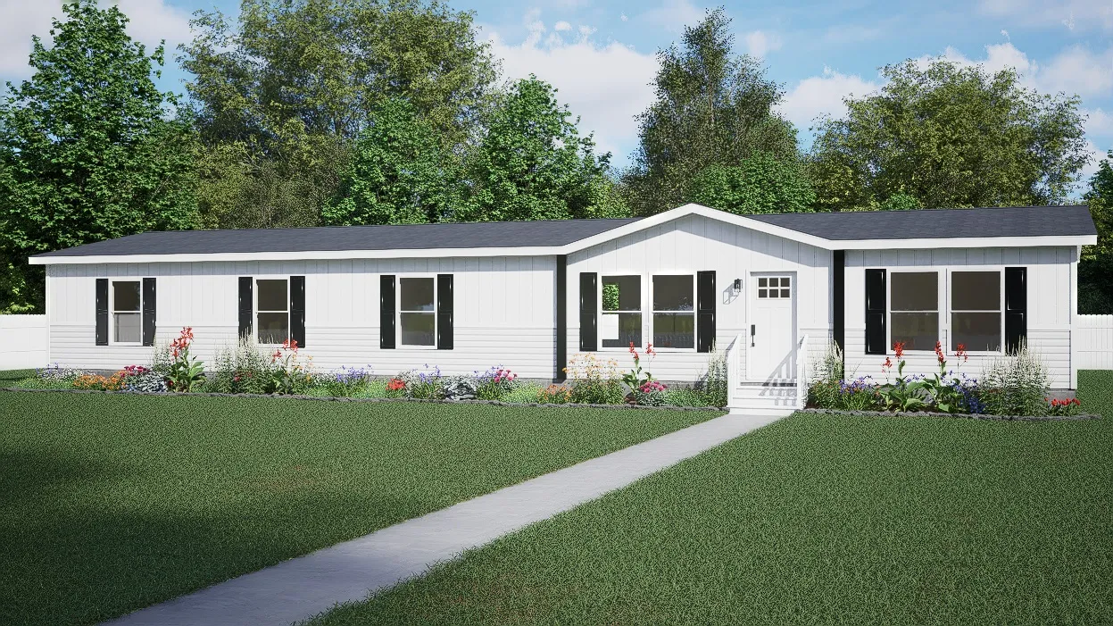 The SEVIER Exterior. This Manufactured Mobile Home features 4 bedrooms and 3 baths.