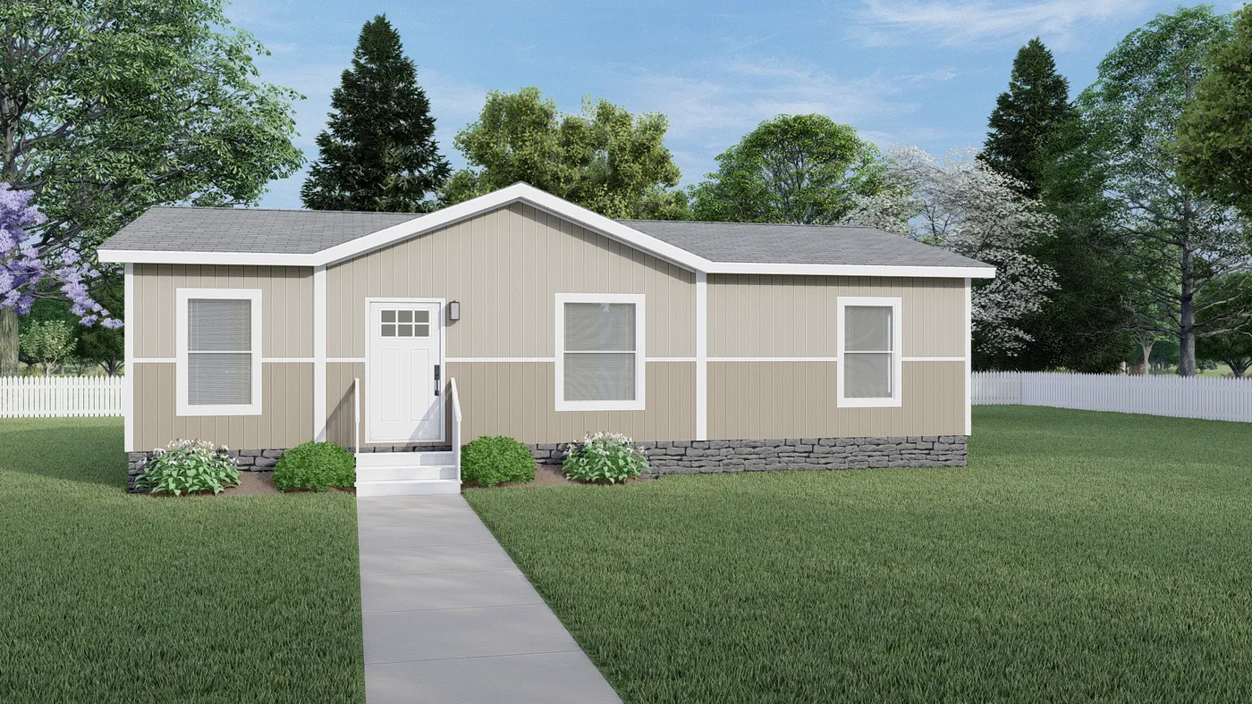 The DRAKE Exterior. This Manufactured Mobile Home features 3 bedrooms and 2 baths.