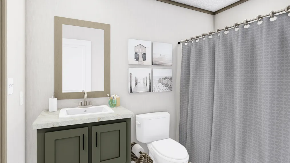 The COOK Exterior. This Manufactured Mobile Home features 3 bedrooms and 2 baths.