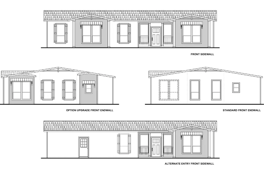 The LORETTA Exterior. This Manufactured Mobile Home features 4 bedrooms and 3 baths.