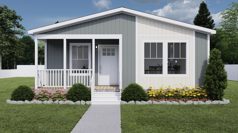 The JOHNNY B GOODE Exterior. This Manufactured Mobile Home features 3 bedrooms and 2 baths.