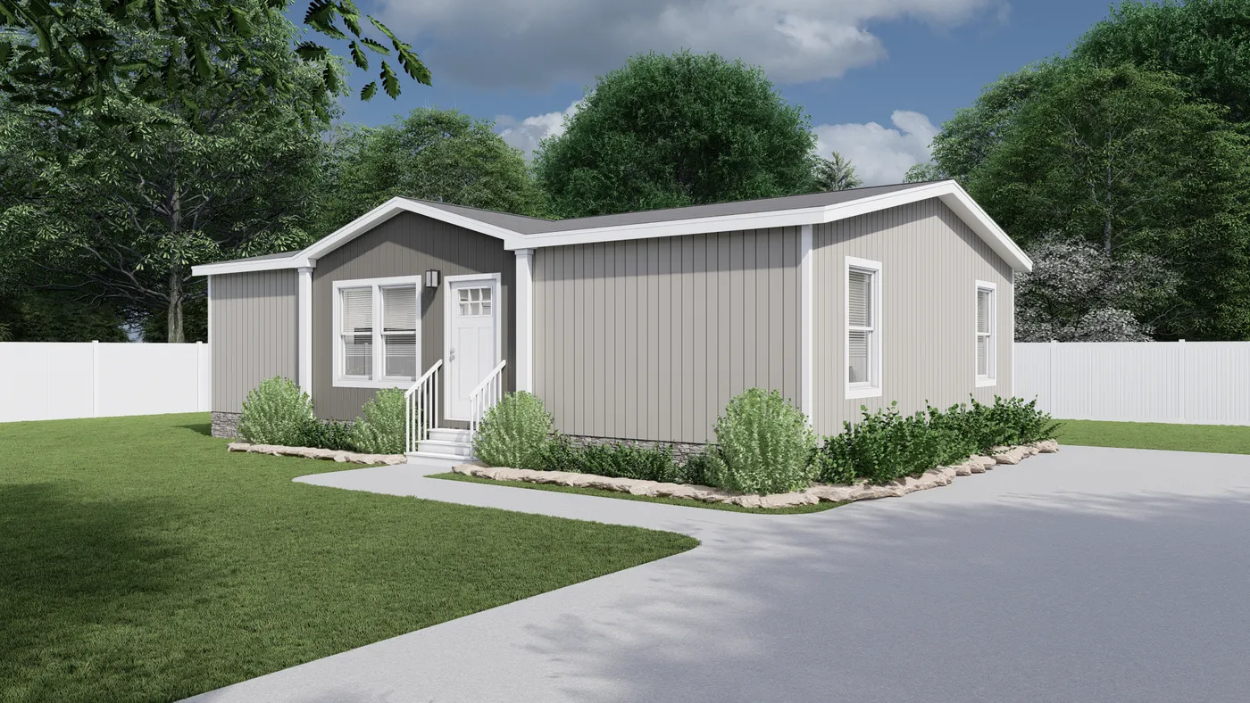 The SWEET DREAMS Exterior. This Manufactured Mobile Home features 3 bedrooms and 2 baths.
