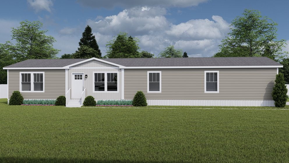 The HEY JUDE Exterior. This Manufactured Mobile Home features 4 bedrooms and 2 baths.