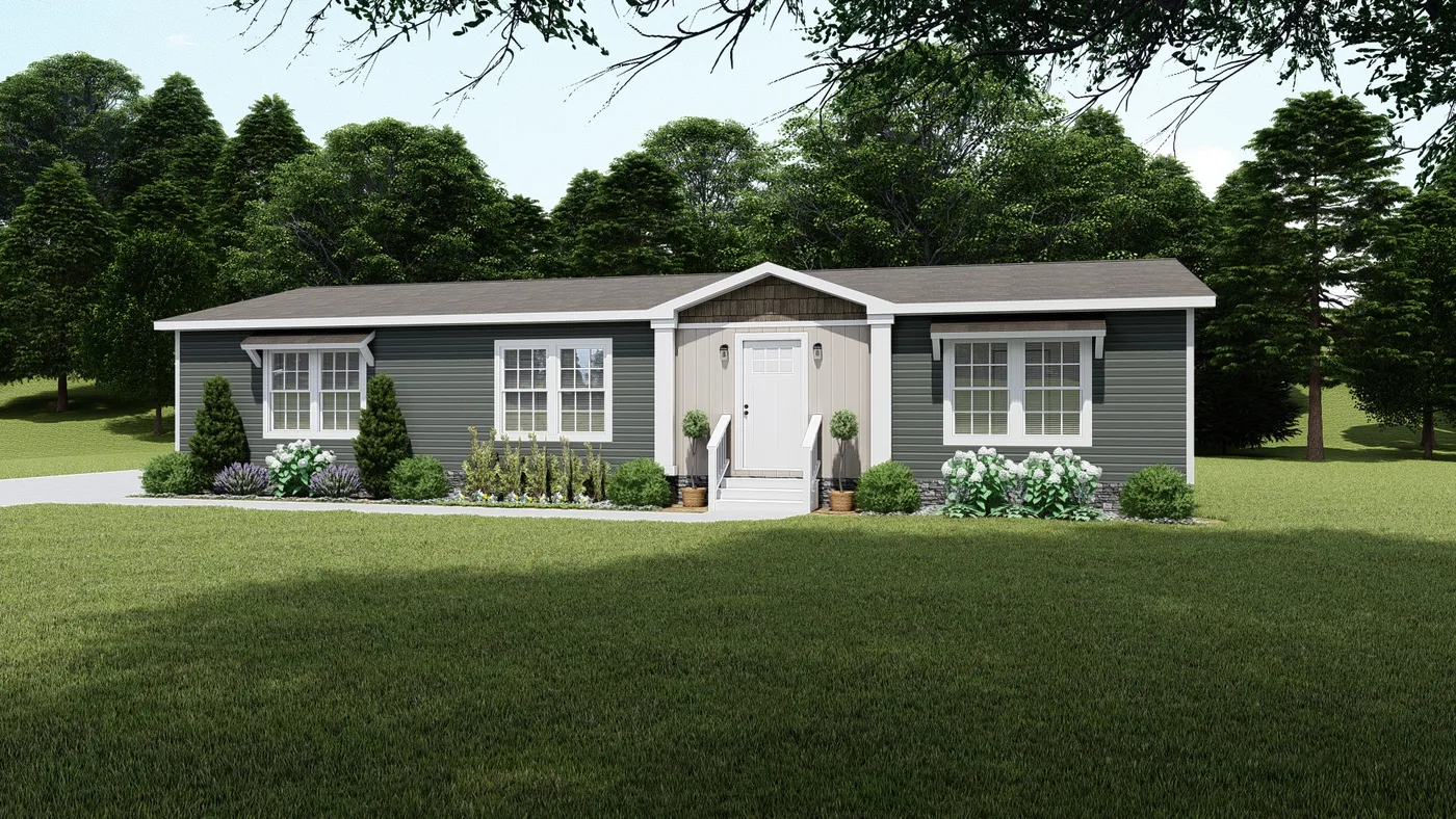 The 1439 CAROLINA "MAGNOLIA" Exterior. This Manufactured Mobile Home features 3 bedrooms and 2 baths.