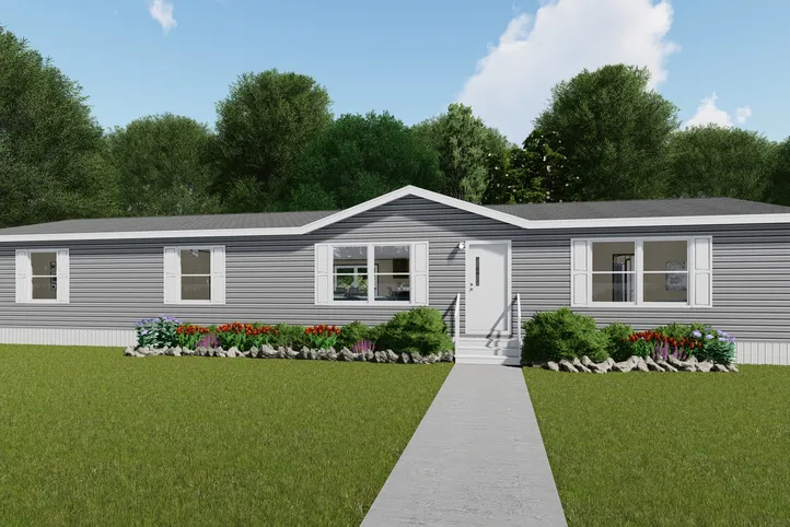 The PRIDE Exterior. This Manufactured Mobile Home features 4 bedrooms and 2 baths.