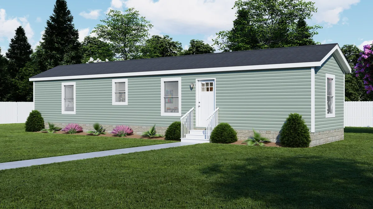 The 5614-4701 THE PULSE Exterior. This Manufactured Mobile Home features 2 bedrooms and 1 bath.