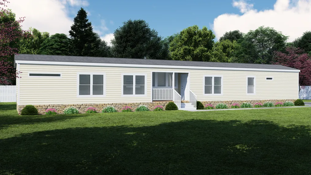 The THE RANCH HOUSE Exterior. This Manufactured Mobile Home features 3 bedrooms and 2 baths.