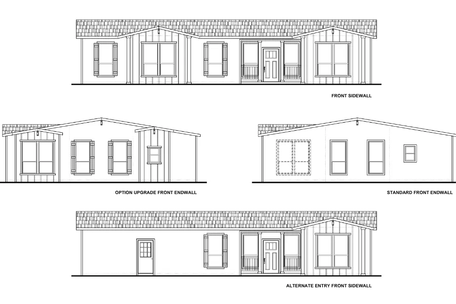 The LORETTA Exterior. This Manufactured Mobile Home features 4 bedrooms and 3 baths.