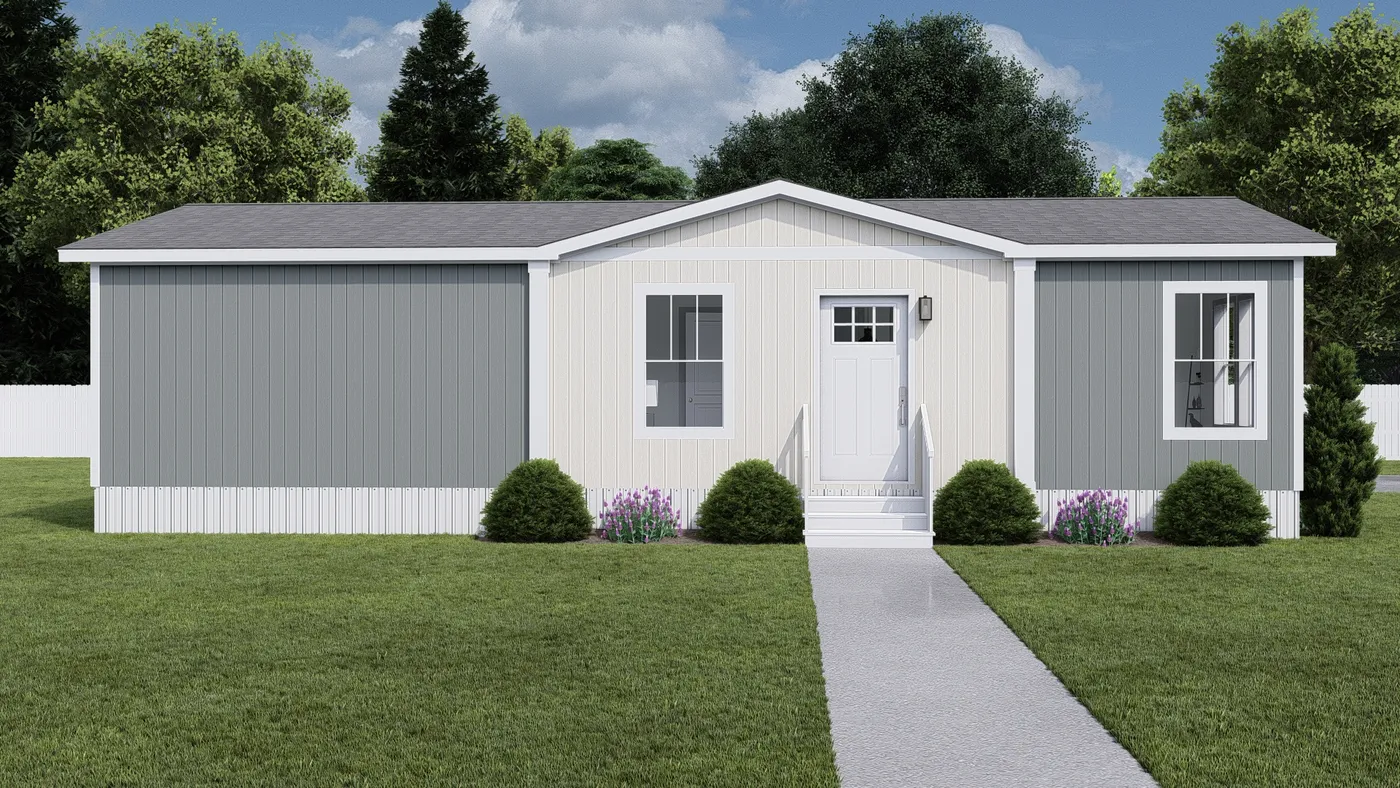 The RISING SUN Exterior. This Manufactured Mobile Home features 2 bedrooms and 2 baths.