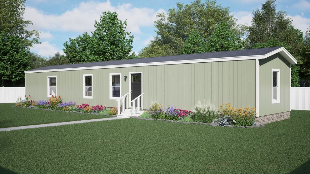 The DYNAMIC Exterior. This Manufactured Mobile Home features 3 bedrooms and 2 baths.