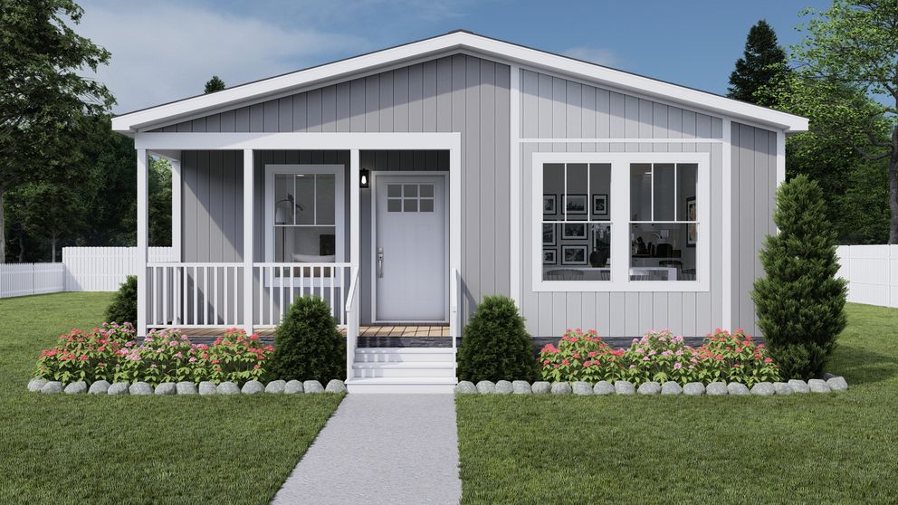 The STAYIN' ALIVE Exterior. This Manufactured Mobile Home features 3 bedrooms and 2 baths.