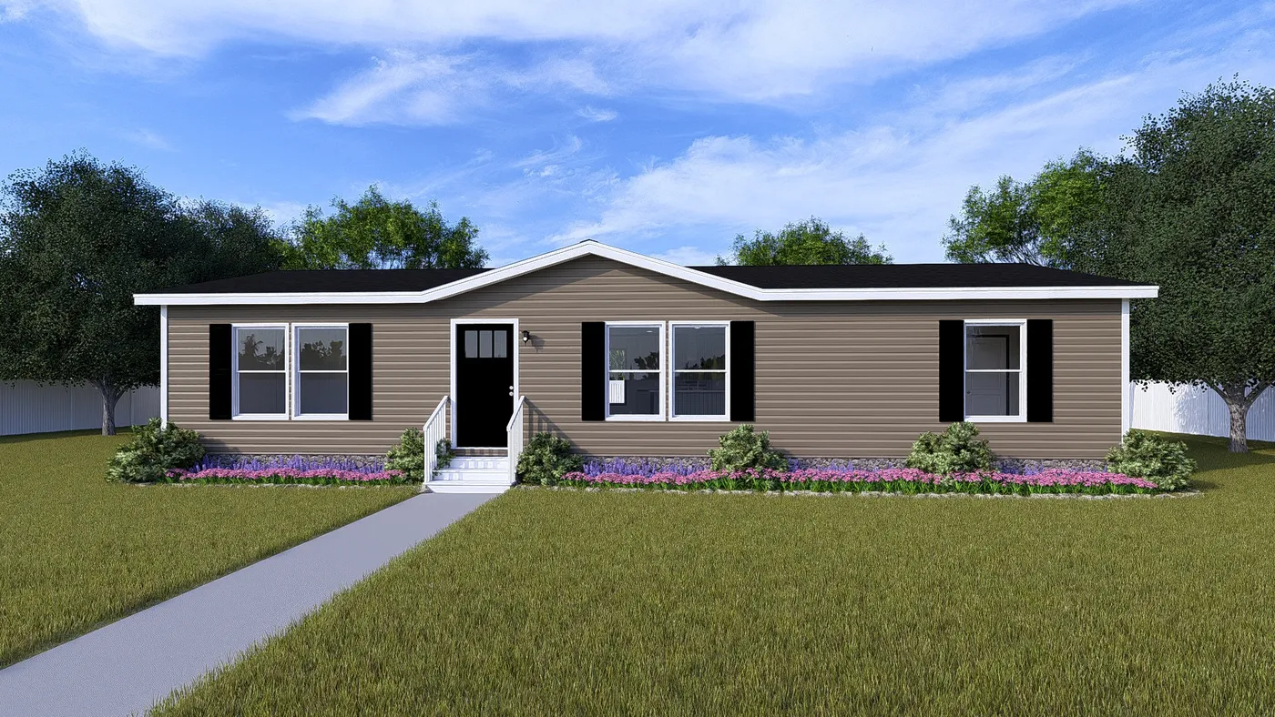 The GLIMPSE Exterior in Clay Vinyl. This Manufactured Mobile Home features 3 bedrooms and 2 baths.