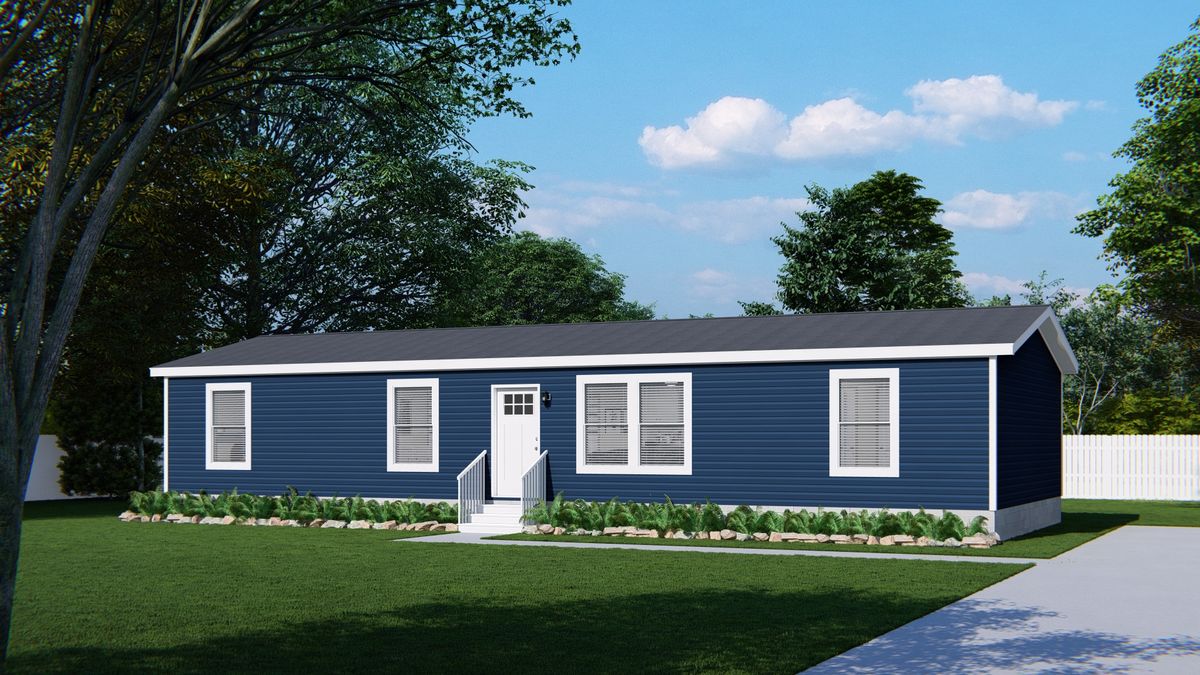 The 5624-CC56 GUARDIAN 56 Exterior. This Manufactured Mobile Home features 3 bedrooms and 2 baths.