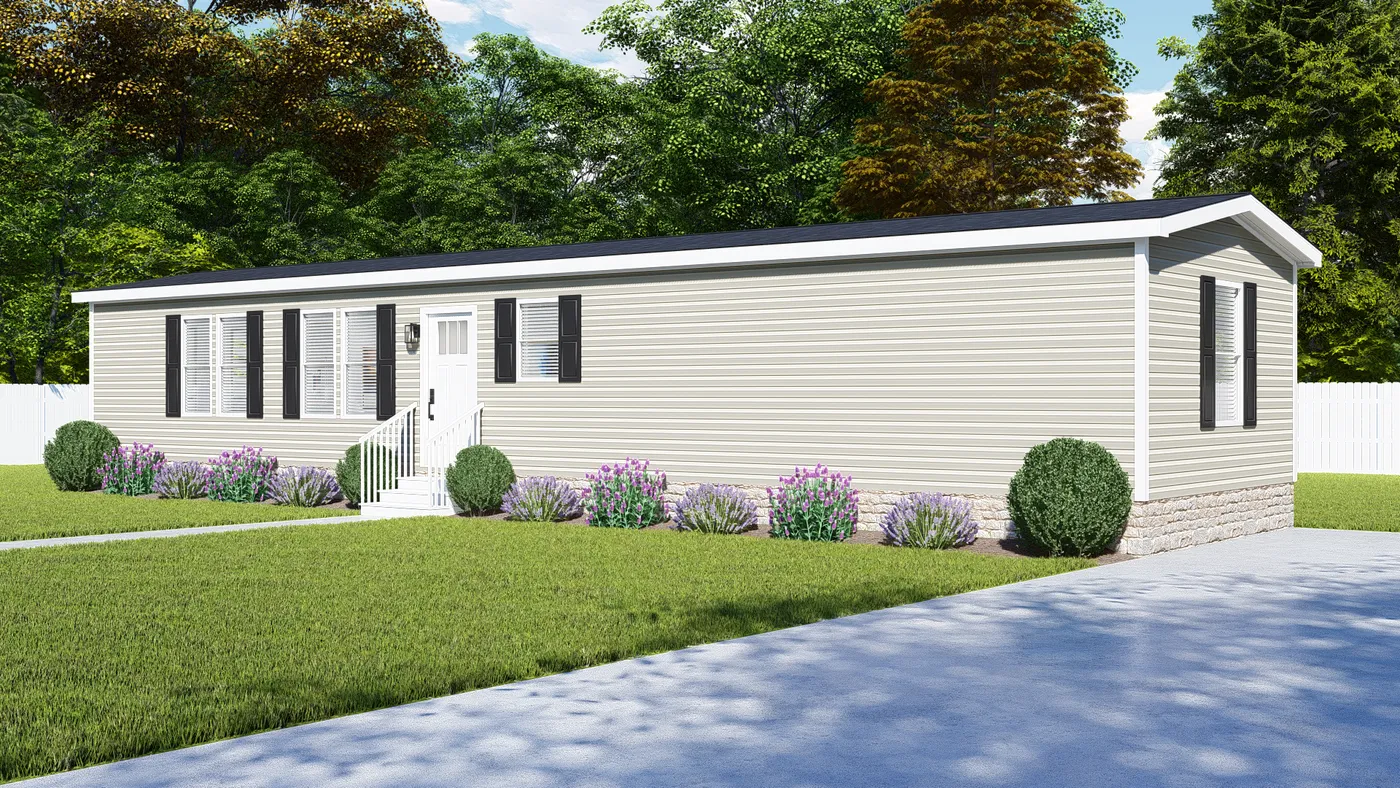 The PHOENIX Exterior. This Manufactured Mobile Home features 2 bedrooms and 2 baths.