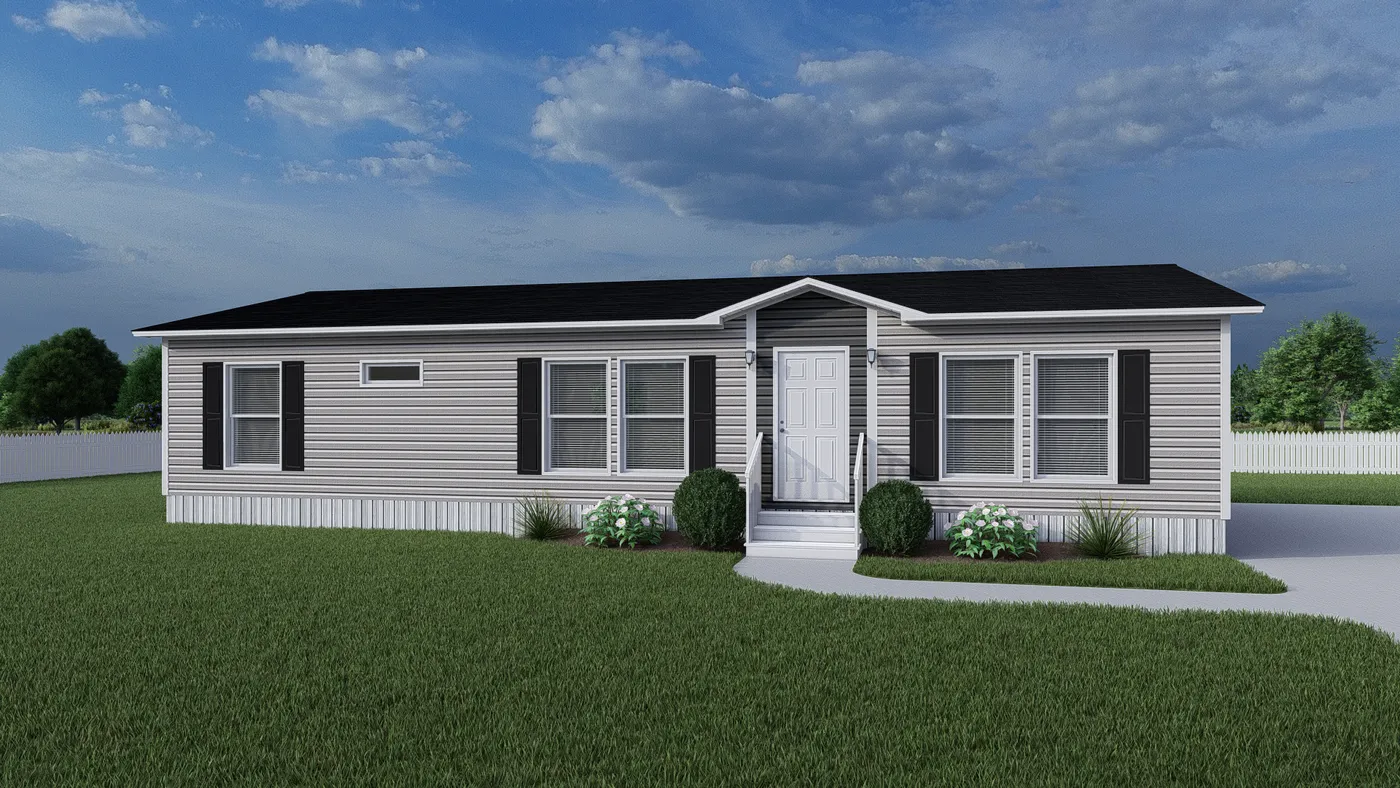The THE REAL DEAL Exterior. This Manufactured Mobile Home features 3 bedrooms and 2 baths.
