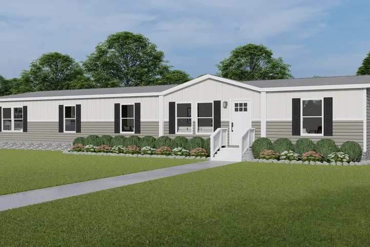 The EVEREST Exterior. This Manufactured Mobile Home features 4 bedrooms and 2 baths.