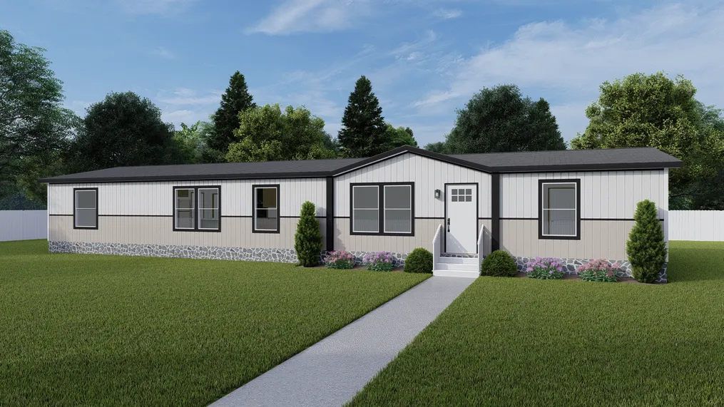 The RAINIER Exterior. This Manufactured Mobile Home features 4 bedrooms and 3 baths.