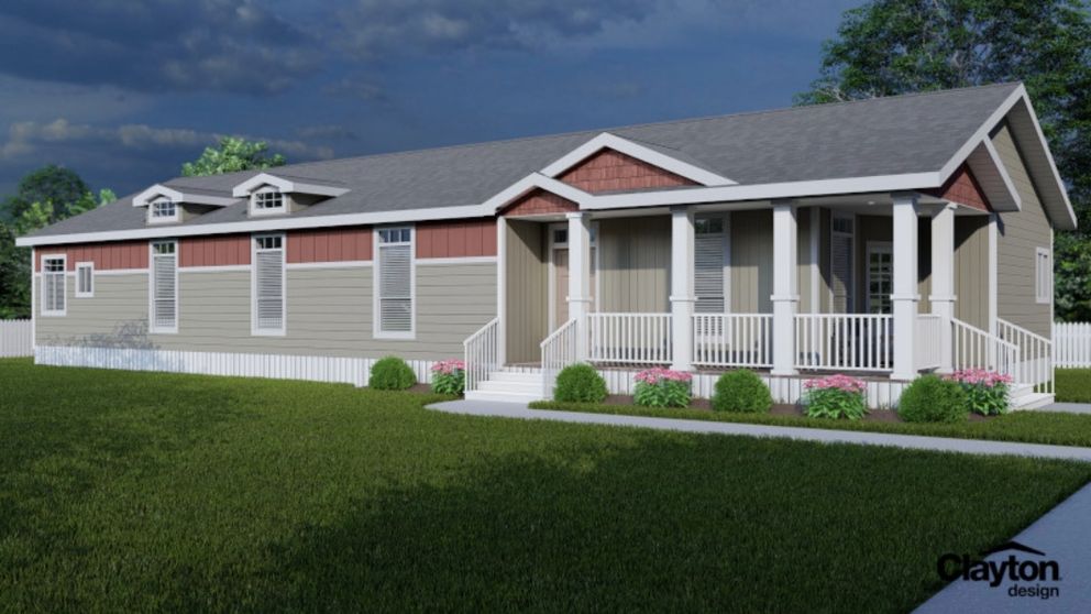 The SUM3076A Exterior. This Manufactured Mobile Home features 4 bedrooms and 2.5 baths.