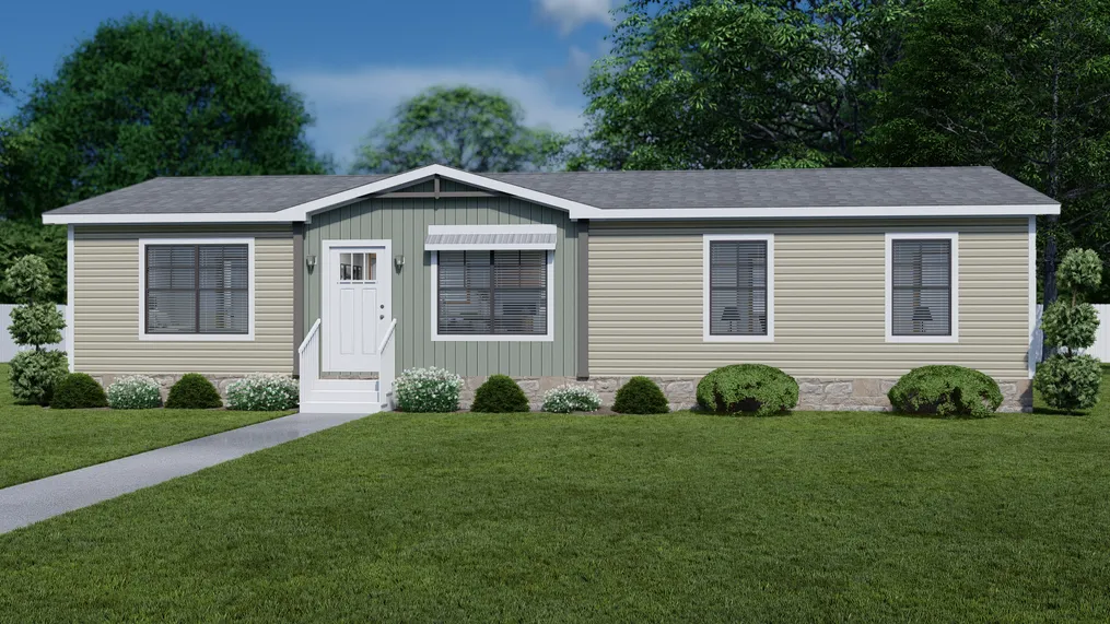 The WILDER Exterior. This Manufactured Mobile Home features 3 bedrooms and 2 baths.