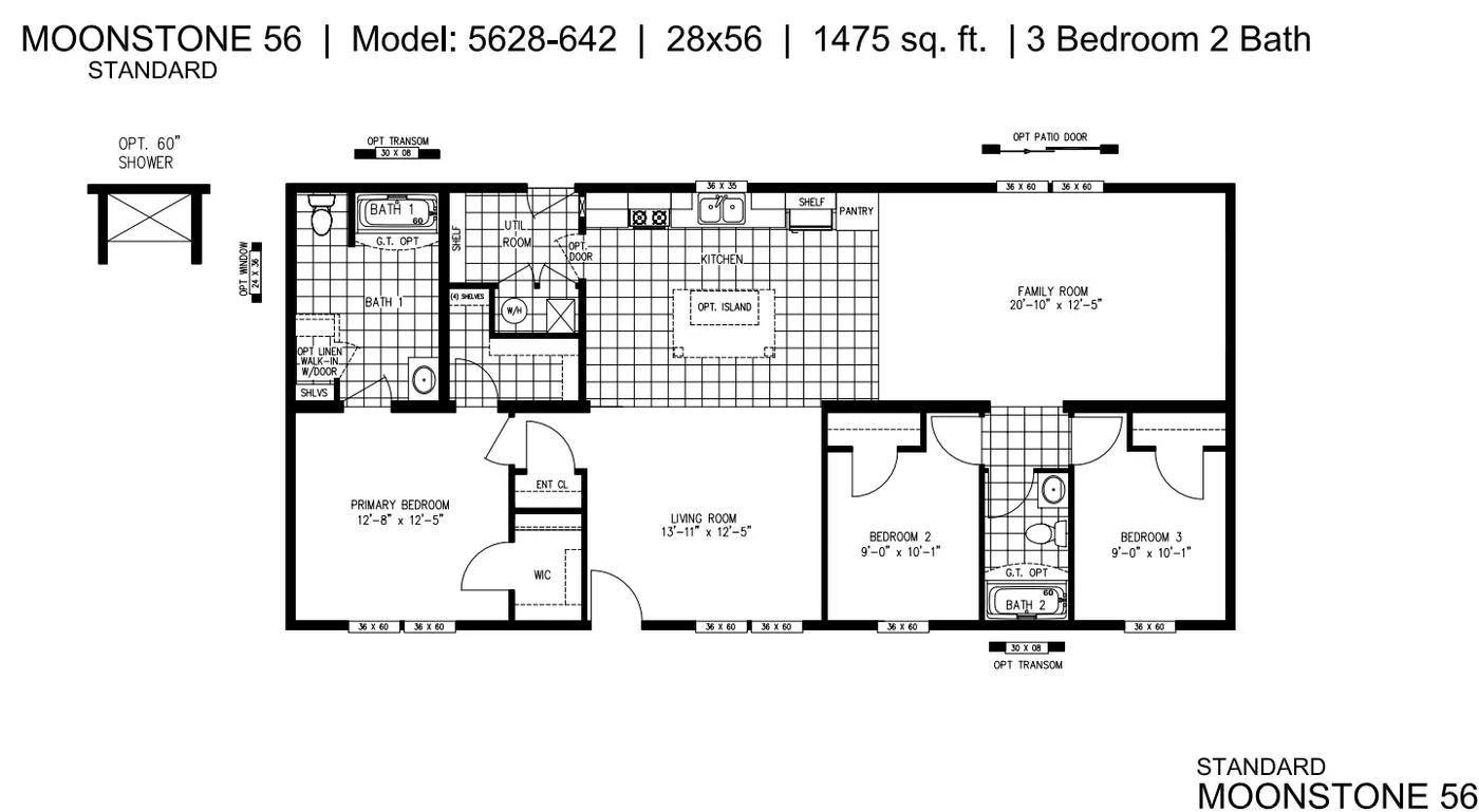 The MOONSTONE Exterior. This Manufactured Mobile Home features 3 bedrooms and 2 baths.
