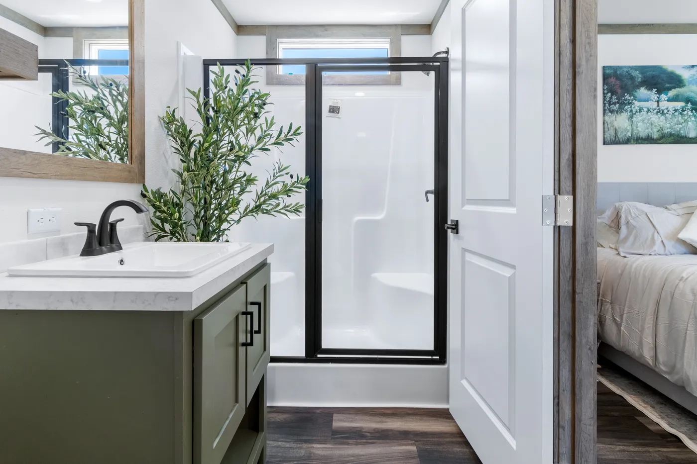 The LEVI Exterior. This Manufactured Mobile Home features 2 bedrooms and 2 baths.