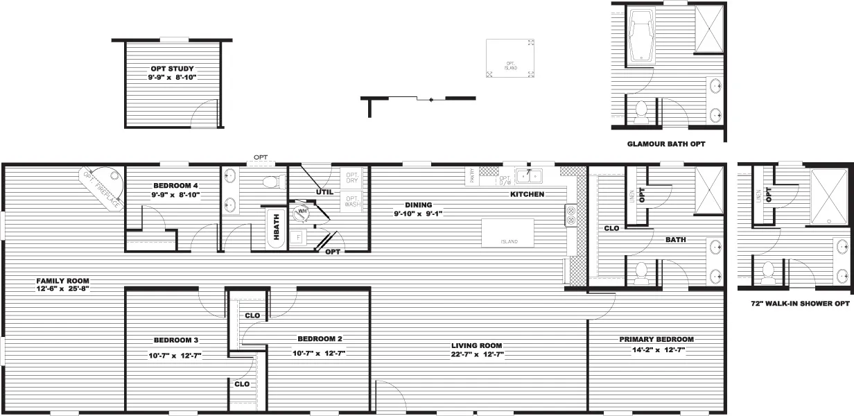 The ULTRA FLEX Exterior. This Manufactured Mobile Home features 4 bedrooms and 2 baths.