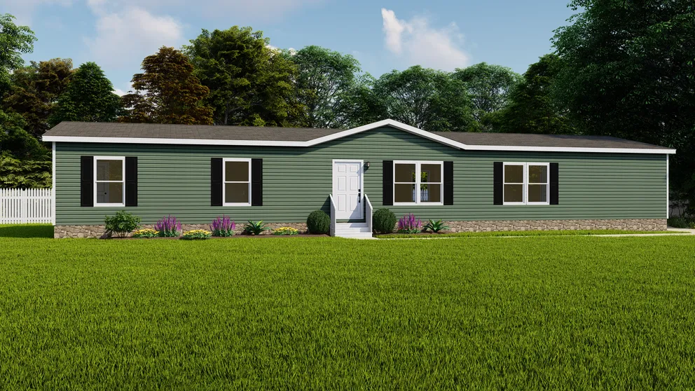 The THE EAGLE 76 Exterior. This Manufactured Mobile Home features 5 bedrooms and 2 baths.