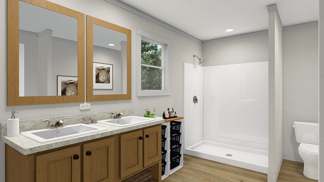 The ROCKET MAN Exterior. This Manufactured Mobile Home features 3 bedrooms and 2 baths.