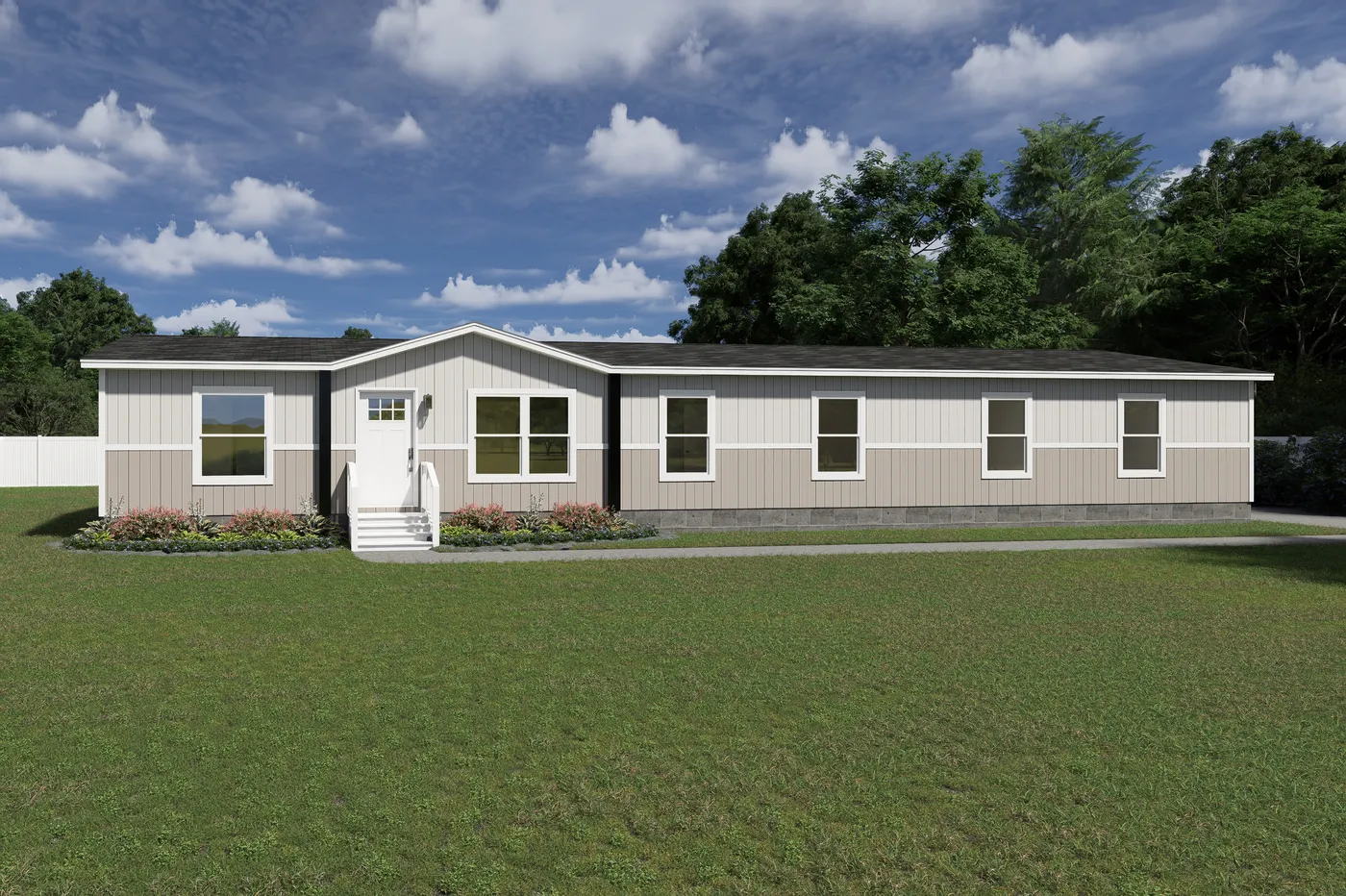 The SNOWCAP Exterior. This Manufactured Mobile Home features 4 bedrooms and 3 baths.