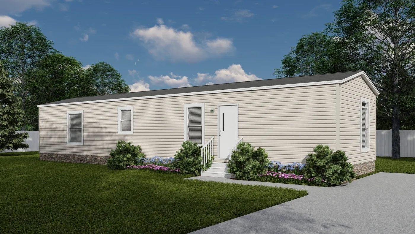 The HOMESTEAD 16562A Exterior. This Manufactured Mobile Home features 2 bedrooms and 2 baths.