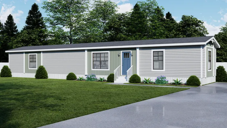 The ANNIE Exterior. This Manufactured Mobile Home features 3 bedrooms and 2 baths.