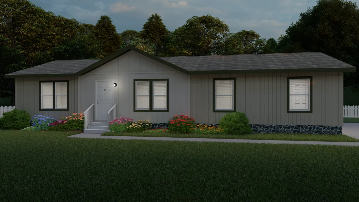 The 2021 COLUMBIA RIVER (NEW) Exterior. This Manufactured Mobile Home features 3 bedrooms and 2 baths.