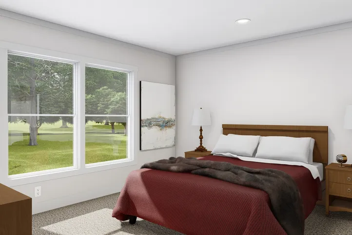 The LET IT BE Exterior. This Manufactured Mobile Home features 3 bedrooms and 2 baths.