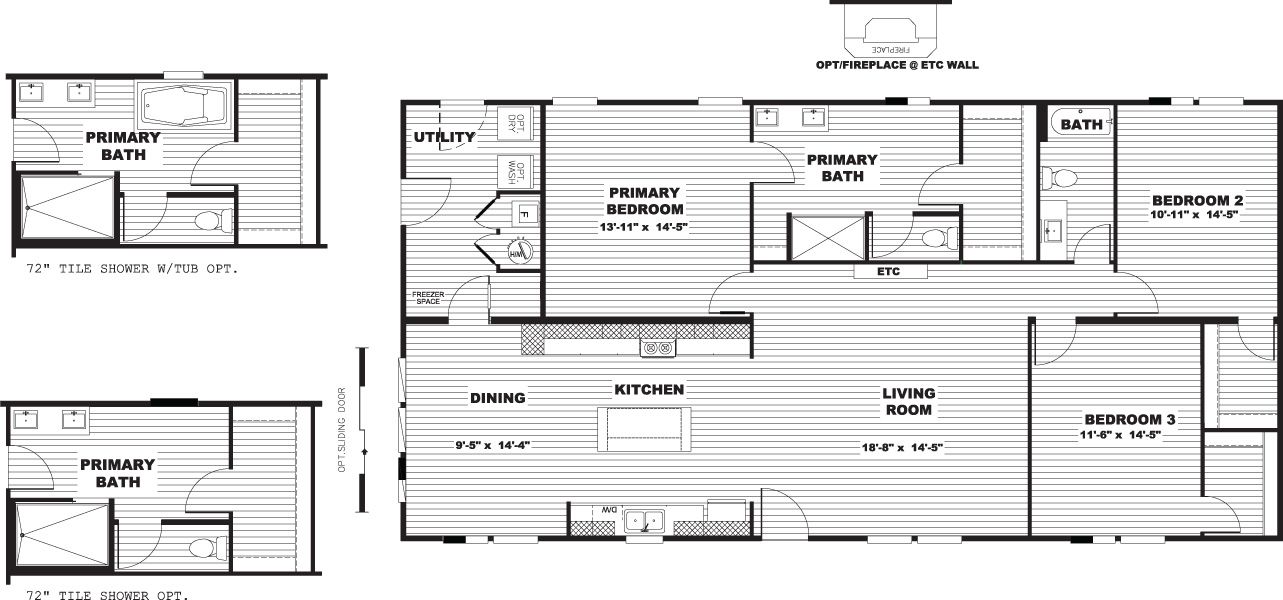 The ULTRA FLEX Exterior. This Manufactured Mobile Home features 3 bedrooms and 2 baths.