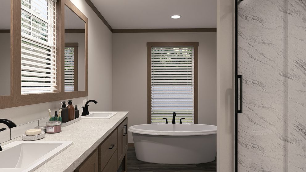 The TINSLEY Exterior. This Manufactured Mobile Home features 4 bedrooms and 2 baths.