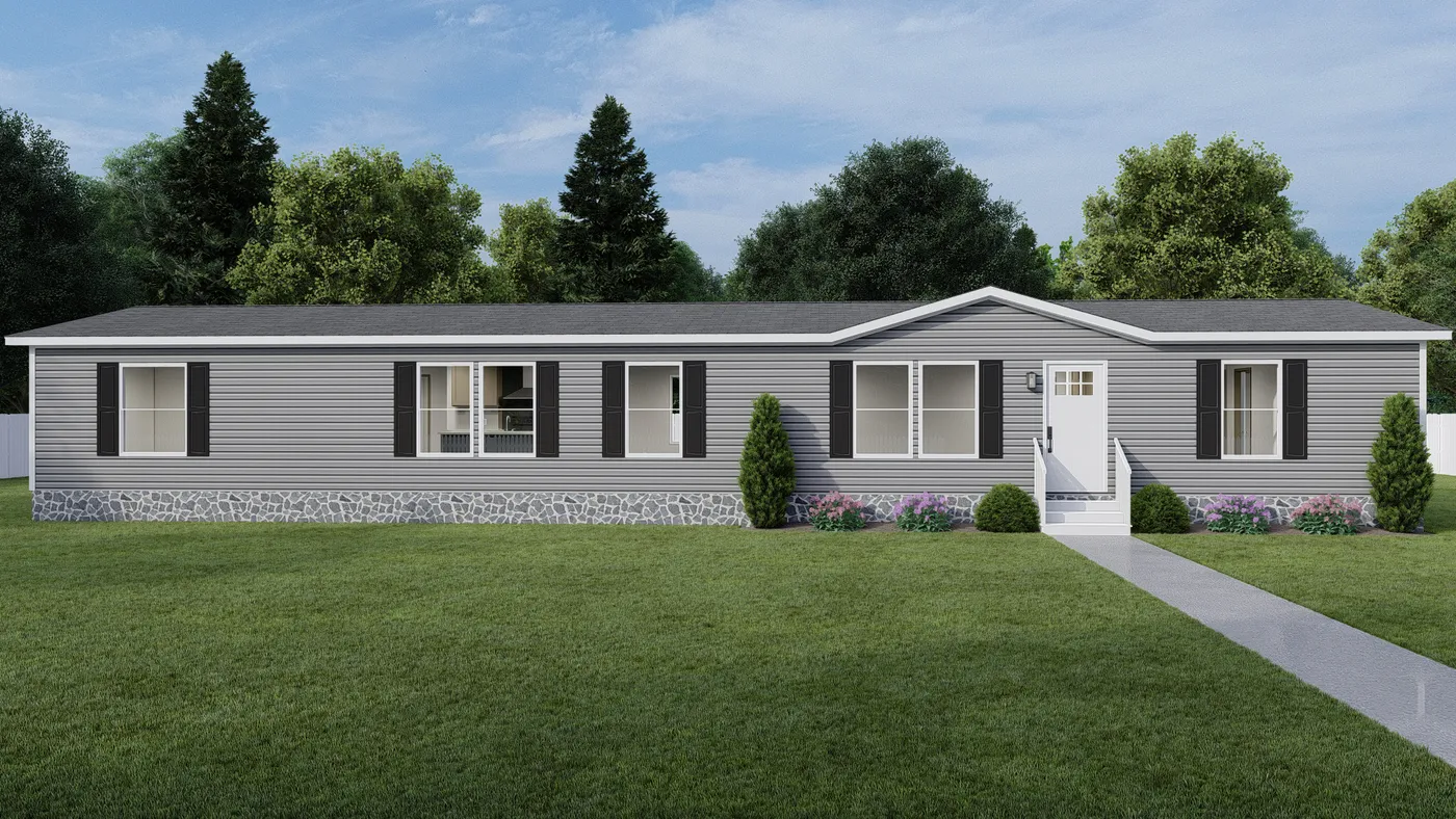 Basic - Flint. The RAINIER Exterior. This Manufactured Mobile Home features 4 bedrooms and 3 baths.