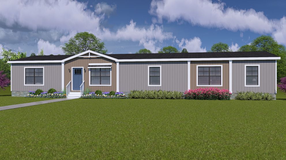 The NELLIE Exterior. This Manufactured Mobile Home features 4 bedrooms and 2 baths.