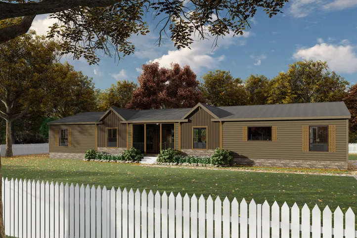 The THE BRYANT Exterior. This Manufactured Mobile Home features 4 bedrooms and 2 baths.