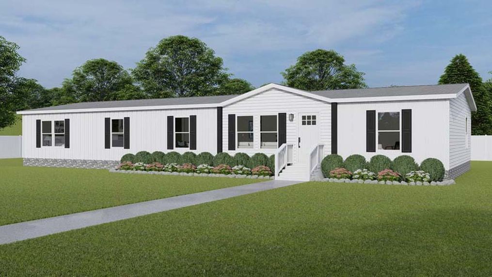 The EVEREST Exterior. This Manufactured Mobile Home features 4 bedrooms and 2 baths.