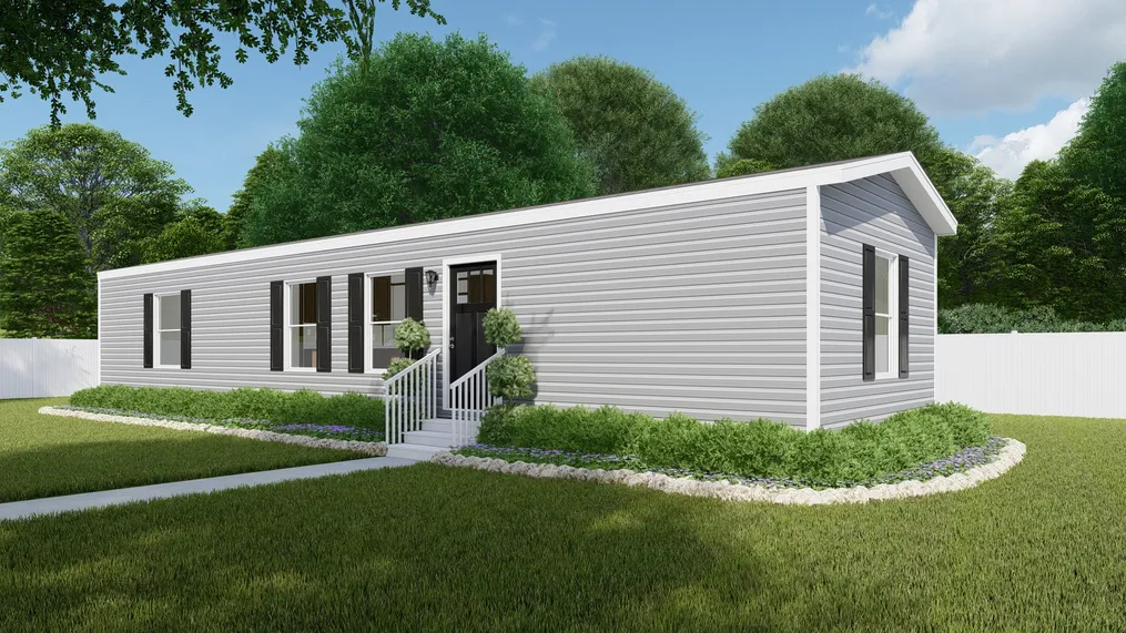 The SPIRIT Exterior with Flint Vinyl. This Manufactured Mobile Home features 2 bedrooms and 2 baths.