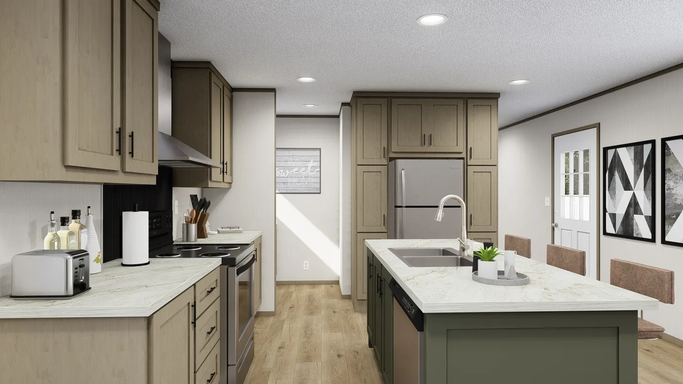 The ZION Exterior. This Manufactured Mobile Home features 3 bedrooms and 2 baths.