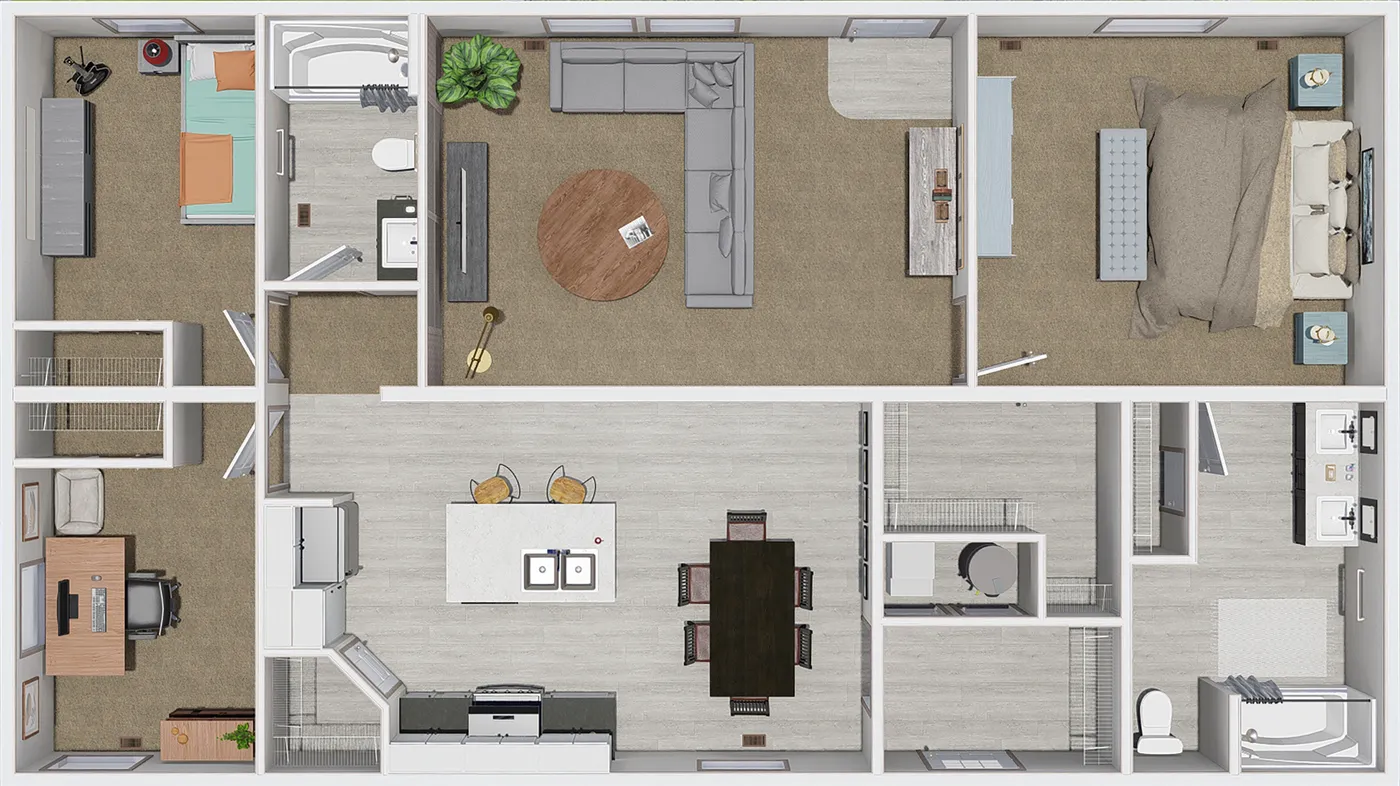 The 4828-5783 THE PULSE Exterior. This Manufactured Mobile Home features 3 bedrooms and 2 baths.